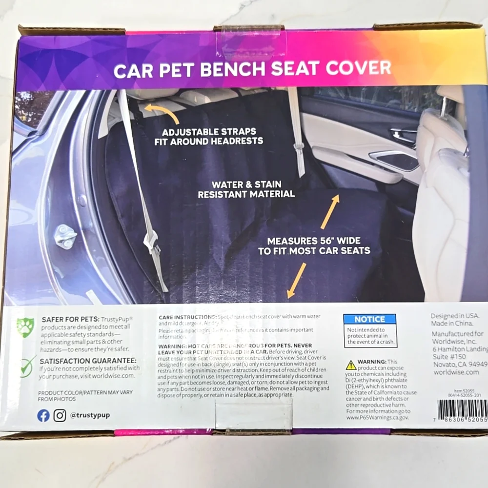 NIB Bench Seat Cover Protector Dark Grey